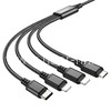 USB кабель 4в1 Lightning*2/micro USB/Type-C 1.0м HOCO X76 текстильный (черный) 2.0A