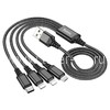 USB кабель 4в1 Lightning*2/micro USB/Type-C 1.0м HOCO X76 текстильный (черный) 2.0A