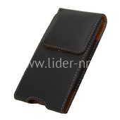 Чехол-кобура универсальный вертикальный на ремень 5.5" кожа (черный) Чехол-кобура универсальный вертикальный на ремень 5.5" кожа (черный)