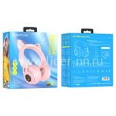 Наушники MP3/MP4 BOROFONE (BO18) Bluetooth полноразмерные CAT EAR (розовые)