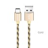 USB кабель для USB Type-C 1.0м BOROFONE BX24 текстильный (золото) 3.0A
