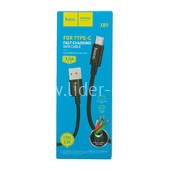 USB кабель для USB Type-C 1.0м HOCO X89 (черный) текстильный 3.0A