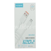 USB кабель micro USB 1.0м MAIMI X59 120W (белый)