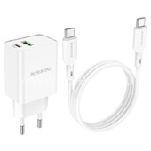 СЗУ Type-C to Type-C 1 USB выход QC 3.0+PD 20W (5V-3.0A/9V-2.0A/12V-1.5A) BOROFONE BA69A (белый) СЗУ Type-C to Type-C 1 USB выход QC 3.0+PD 20W (5V-3.0A/9V-2.0A/12V-1.5A) BOROFONE BA69A (белый)