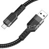 USB кабель micro USB 1.2м HOCO U110 (черный) текстильный 2.4A
