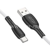 USB кабель для USB Type-C 1.0м BOROFONE BX86 силиконовый (белый) 3.0A USB кабель для USB Type-C 1.0м BOROFONE BX86 силиконовый (белый) 3.0A