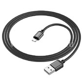 USB кабель Lightning 1.0м BOROFONE BX87 текстильный (черный) 2.4A
