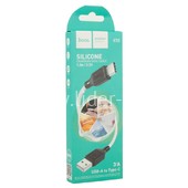 USB кабель для USB Type-C 1.0м HOCO X90 силиконовый (черный) 3.0A
