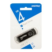 USB Flash 4GB SmartBuy Twist черный/серый 2.0