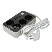 Сетевой фильтр (CX-U314) 1.8м 4 розетки/3USB (белый) Сетевой фильтр (CX-U314) 1.8м 4 розетки/3USB (белый)