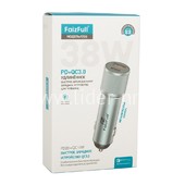 АЗУ FaizFull 2 USB выхода PD/20W+QC3.0/18W серый/метал. корпус (в коробке)