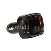 MP3 FM Modulator/АЗУ USB/PD QC3.0 FaizFULL (2 USB/Micro SD/дисплей) FS28 (черный)