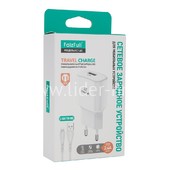 СЗУ Lightning 1 USB выход (2400mAh/5V) FaizFull FC140 (белый)