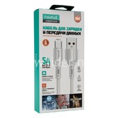 USB кабель для USB Type-C 1.0м FaizFull FR78 (белый) 5A