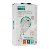 СЗУ Lightning 1 USB выход + Type-C (PD 3.0) выход 70W FaizFull FC150 (GAN-транзисторное ЗУ) белый
