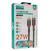 Кабель Type-C (PD) to Lightning 2.0м FaizFull FR116 (черный) 27W