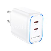 СЗУ 2 PD выхода 45W Quick Charge 3.0 (5V-3.0A/9V-3.0A/15V-2.33A) BOROFONE BA90A (белый)
