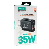 СЗУ FaizFULL FC152 с USB выходом QC3.0+Type-C (PD3.0) выход 35W (GAN-транзисторное ЗУ) черный