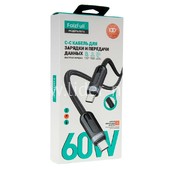 Кабель Type-C to Type-C 1.0м FaizFull FR74 (черный) 60W нейлоновая оплетка