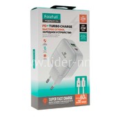 СЗУ Type-C 1 USB выход + Type-C (PD 25W) (5V-3.0A/9V-2.77A/12V-2.08A) FaizFull FC174 (белый)