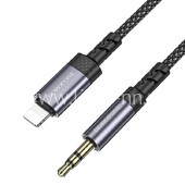 Кабель 3.5 Jack (M) - to Lightning 8-pin 1м BOROFONE BL24 (металл) Кабель 3.5 Jack (M) - to Lightning 8-pin 1м BOROFONE BL24 (металл)