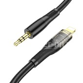 Кабель 3.5 Jack (M)-Lightning 1м HOCO UPA25 (черный) Кабель 3.5 Jack (M)-Lightning 1м HOCO UPA25 (черный)