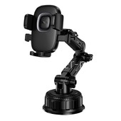 Автомобильный держатель HOCO H89 крепление на стекло/панель/гибкий кронштейн (черный)