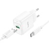 СЗУ Type-C 1 USB выход 18W Quick Charge 3.0 (5V-3.0A/9V-2.0A/12V-1.5A) HOCO C140A (белый)