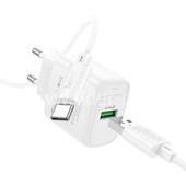 СЗУ Type-C 1 USB выход 18W Quick Charge 3.0 (5V-3.0A/9V-2.0A/12V-1.5A) HOCO C140A (белый) СЗУ Type-C 1 USB выход 18W Quick Charge 3.0 (5V-3.0A/9V-2.0A/12V-1.5A) HOCO C140A (белый)
