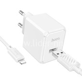 СЗУ Lightning 1 USB выход (2100mAh/5V) HOCO CS11A (белый) СЗУ Lightning 1 USB выход (2100mAh/5V) HOCO CS11A (белый)
