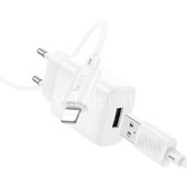 СЗУ Lightning 1 USB выход 12W (2400mAh/5V) HOCO C134A (белый) СЗУ Lightning 1 USB выход 12W (2400mAh/5V) HOCO C134A (белый)