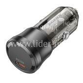 АЗУ 1 PD выход 20W (5V-3.0A/9V-2.22A/12V-1.67A) BOROFONE BZ24A (прозрачный/черный)