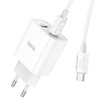 СЗУ Type-C 1 USB выход QC 3.0+PD выход 20W (5V-3.0A/9V-2.22A/12V-1.67A) HOCO C80A Plus (белый)