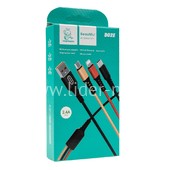 USB кабель 3 в 1 micro USB/Lightning/Type-C (D02E) в коробке 1.0м (черный)