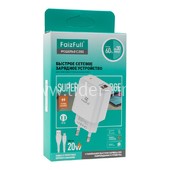 СЗУ Micro USB 1 USB выход 20W Quick Charge 3.0 (5V-3.0A/9V-2.0A/12V-1.5A) FaizFULL FC202 (белый)