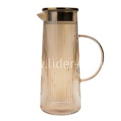 Кувшин (чайник) стеклянный 1300мл. ГРАНИ (888-40) золото