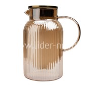Кувшин (чайник) стеклянный 1500мл. ГРАНИ (888-43) перламутровый золото