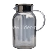 Кувшин (чайник) стеклянный 1500мл. ГРАНИ (888-44) перламутровый графит