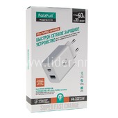 СЗУ FaizFULL FC92 с USB выходом QC3.0+Type-C (PD3.0) выход 25W (белый)