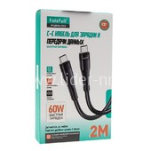 Кабель Type-C to Type-C 2.0м FaizFull FR92 (черный) 60W силиконовая оплетка