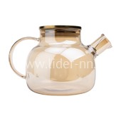 Чайник заварочный стеклянный 1000мл. (888-03) перламутровый золото