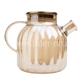 Чайник заварочный стеклянный 1500мл. (888-14) перламутровый золото