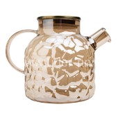 Чайник заварочный стеклянный 1500мл. (888-19) перламутровый золото