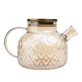 Чайник заварочный стеклянный 1000мл. (888-33) перламутровый золото
