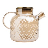 Чайник заварочный стеклянный 1500мл. (888-34) перламутровый золото