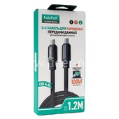 Кабель Type-C to Type-C 1.2м FaizFull FR194 (черный) 100W нейлоновая оплетка