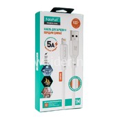 USB кабель Lightning 1.0м FaizFull FR96 (белый) 5A силиконовая оплетка