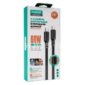 Кабель Type-C to Type-C 1.0м FaizFull FR96 (черный) 60W силиконовая оплетка