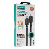 Кабель Type-C (PD) to Lightning 1.0м FaizFull FR96 (черный) 27W силиконовая оплетка