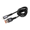 USB кабель Lightning 1.0м FaizFull FR196 (черный) 5A нейлоновая оплетка